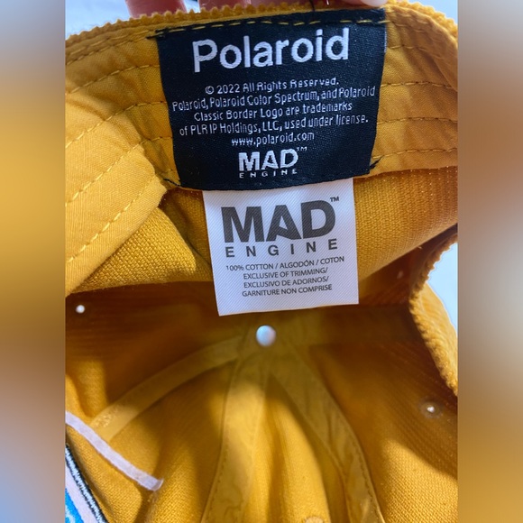 Polaroid Mad Engine  Corduroy Yellow Snapback Cap Hat - Picture 4 of 4